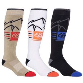 686 SNOWBOARD/SKI PERFORMANCE MOUNTAIN SCAPE SOCK ASSORTED 3PACK